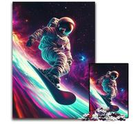1000Pc Adults Jigsaw Puzzle Astronaut Surfing Cardboard Jigsaw Puzzles For Family Fun, Suitable for Desktop Decoration for 14+ 26X38CM