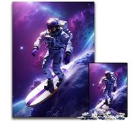 1000Pc Adults Jigsaw Puzzle Astronaut Surfing GalaxyPaper Jigsaw Puzzles for Adults Brain Teaser Game for Teenagers Perfect 1000 PCS(38x26cm)