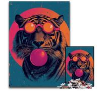 1000Pc Adults Jigsaw Puzzle Awesome TigerWooden Jigsaw Puzzles for Adults Brain Teaser Game for Teenagers Perfect 1000 PCS(75x50cm)