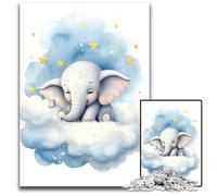 1000Pc Adults Jigsaw Puzzle Baby Elephant Difficult Puzzles for Adults Challenging DIY Brain Teaser for Teenagers 1000 PCS(38x26cm)