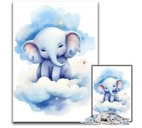 1000Pc Adults Jigsaw Puzzle Baby Elephant Difficult Puzzles for Adults Challenging DIY Brain Teaser for Teenagers 1000 PCS(75x50cm)