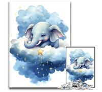1000Pc Adults Jigsaw Puzzle Baby Elephant Difficult Puzzles for Adults Challenging DIY Brain Teaser for Teenagers 1000 PCS(38x26cm)
