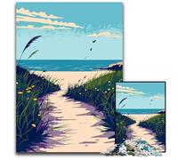 1000Pc Adults Jigsaw Puzzle Beach Path Minimalist Puzzles for Adults DIY Decoration Brain Challenge for Adult Family 1000 PCS(75x50cm)