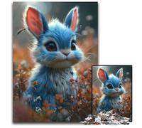 1000Pc Adults Jigsaw Puzzle Beautiful Bunny Cartoon Impossible Jigsaw Puzzles for Adults Challenging Brain Teaser for Teenagers Family Game Night Fun 1000 PCS(38x26cm)