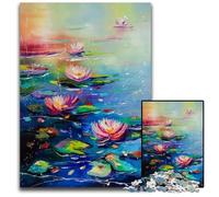1000Pc Adults Jigsaw Puzzle Beautiful Pond Difficult Puzzles for Adults Challenging DIY Brain Teaser for Teenagers 1000 PCS(38x26cm)
