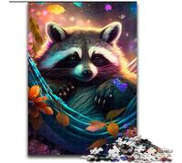 1000Pc Adults Jigsaw Puzzle Beautiful Raccoon Jigsaw Puzzles for Adults size 50x75cm Family Game Night Fun, DIY Decorative Artwork