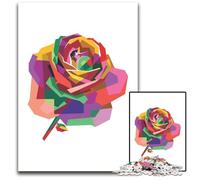 1000Pc Adults Jigsaw Puzzle Beautiful Rose Pop Flower Difficult Puzzles for Adults Challenging DIY Brain Teaser for Teenagers 1000 PCS(38x26cm)