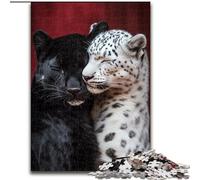 1000Pc Adults Jigsaw Puzzle Black And White Leopard Impossible Jigsaw Puzzles for Adults 26X38CM Perfect, DIY Artwork