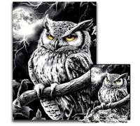 1000Pc Adults Jigsaw Puzzle Black And White Owl Wooden Puzzles Fun Games, Is Ideal As A Gift for The Whole Family for for Age 14 50X75CM