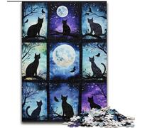 1000Pc Adults Jigsaw Puzzle Black Cat Collage Puzzles for Adults 26X38CM for Home Decor, Ideal Christmas & New Year Gift for Teenagers