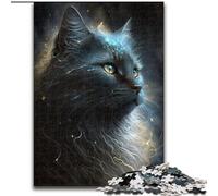 1000Pc Adults Jigsaw Puzzle Black Fantasy Cat 1000 Piece Jigsaw Puzzles for Adults Ideal Holiday Or Birthday Gift, Party Game Toy Size 26X38CM