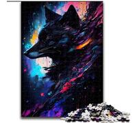 1000Pc Adults Jigsaw Puzzle Black Fox Portrait Jigsaw for Teenager & Families, Perfect DIY Decor & Brain-Teasing Challenge (size : 50x75cm)