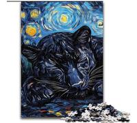 1000Pc Adults Jigsaw Puzzle Black Leopard Night Sky Jigsaws 1000 Pieces for Adults Family Interactive Game, DIY Home Decor Brain Challenge Gift (Size 50x75cm)