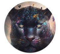 1000Pc Adults Jigsaw Puzzle Black Leopard Painting Jigsaw Puzzles Challenging Brain Teaser for Teenagers, Family Fun Interactive Game 1000pcs (67.5x67.5cm)