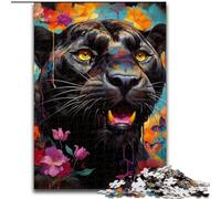 1000Pc Adults Jigsaw Puzzle Black Leopard Puzzles 1000Pieces for Adults Family Game Night, Home Decor & Brain Training Gift (Size 26x38 cm)