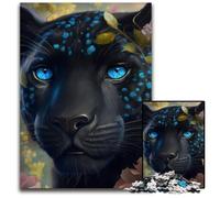 1000Pc Adults Jigsaw Puzzle Black Leopard Puzzles for Adults Educational Toy for Teenagers, Home Office Decor 50x75CM/19.68x29.52inch
