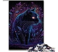 1000Pc Adults Jigsaw Puzzle Black Light Cat 1000 Piece Jigsaw Puzzles for Adults Skill Level Beginner, Great for Birthday (Szie 50x75cm)