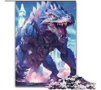 1000Pc Adults Jigsaw Puzzle Blue Ice Dinosaur Beast Jigsaw Puzzle Made of Wood,Interactive Family Game, DIY Home Decor Brain Challenge Gift 1000pcs(50x75cm)