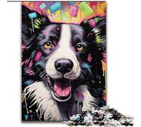 1000Pc Adults Jigsaw Puzzle Border Collie 1000 Pieces Puzzles for Adults for The Whole for Women, Gifts for Men (Szie 26x38cm)