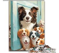 1000Pc Adults Jigsaw Puzzle Border Collie Family Puzzles for Adults 26X38CM for Mother'S Day, Birthdays, Christmas