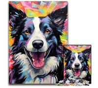 1000Pc Adults Jigsaw Puzzle Border Collie Impossible Jigsaw Puzzles for Adults Perfect Home Or Office Decor, Ideal 26X38CM/10.23x14.96inch