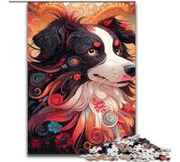1000Pc Adults Jigsaw Puzzle Border Collie Impossible Jigsaw Puzzles for Adults size50x75cm Challenging Brain Teaser for Teenagers, Family Game Night Fun