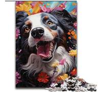 1000Pc Adults Jigsaw Puzzle Border Collie Made of Wood, for Ages 14+ 50x75cm Brain Teaser Game for Teenagers, for Family Game Night