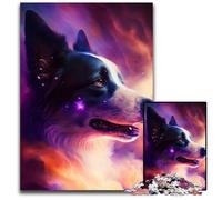1000Pc Adults Jigsaw Puzzle Border Collie Nebula cardboard Jigsaw Puzzles for Adults Fun at Home Activities, Birthday Present, Travel Gifts 26X38CM/10.23x14.96inch