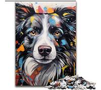 1000Pc Adults Jigsaw Puzzle Border Collie Puzzles 1000Pieces for Adults Family Game Night, Home Decor & Brain Training Gift (Size 50x75 cm)