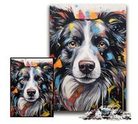 1000Pc Adults Jigsaw Puzzle Border Collie Puzzles for Adults 26x38 cm Educational Brain Teaser, Artistic Home & Office Decor, 14+ Age