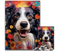 1000Pc Adults Jigsaw Puzzle Border Collie Puzzles for Adults Educational Toy for Teenagers, Home Office Decor 26X38CM/10.23x14.96inch