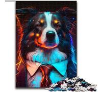 1000Pc Adults Jigsaw Puzzle Boss Border Collie Jigsaw Puzzles for Adults 1000 Piece for Teenagers Educational Games Gifts (Szie 26x38 cm)