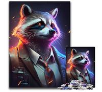 1000Pc Adults Jigsaw Puzzle Boss Raccoon in Suit cardboard Jigsaw Puzzles for Adults for Teenagers, Family Game Night, Brain-Challenging Gift Idea 26X38CM/10.23x14.96inch