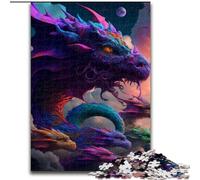 1000Pc Adults Jigsaw Puzzle Brave Dragon Made of Wood, Ideal for Family Fun, Relaxation 50x75cm Family Fun Craft, Perfect for Birthdays, Holidays