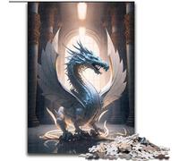1000Pc Adults Jigsaw Puzzle Brave Dragon Made of Wood, Interactive Family Game, Suitable for Ages 14+ 50x75cm An for Christmas Or Birthdays