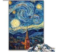1000Pc Adults Jigsaw Puzzle Castle Under The Night Sky Jigsaw Made of cardboard Colorful Home Decor & Interactive Family Game, size 38x26CM