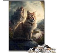 1000Pc Adults Jigsaw Puzzle Cats on Alien Planet Made of Wood, Fun Activity for at Home 50x75cm DIY Art Decor