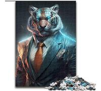 1000Pc Adults Jigsaw Puzzle CEO Tiger In Suit Puzzles for Adults size 50x75cm Brain Teaser & Home Decor, Perfect