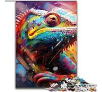 1000Pc Adults Jigsaw Puzzle Chameleon Made of Wood, Ideal for Family Fun, Relaxation 50x75cm Family Fun Craft, Perfect for Birthdays, Holidays