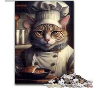 1000Pc Adults Jigsaw Puzzle Chef Cat Impossible Jigsaw Puzzles for Adults for Teenagers Challenging Toy Games (Size 50x75cm)