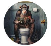 1000Pc Adults Jigsaw Puzzle Chimpanzee on The Toilet Cardboard Puzzles for Birthdays, Holidays & Home Decor (67.5x67.5cm)
