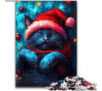 1000Pc Adults Jigsaw Puzzle Christmas Cat Puzzles for Adults 50X75CM Challenging Brain Teaser, Family Activity, Home Decor