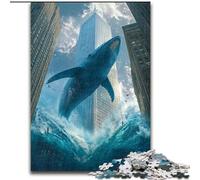 1000Pc Adults Jigsaw Puzzle City Shark Puzzles for Adults 26X38CM Brain Teaser & Home Decor, Perfect
