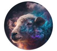1000Pc Adults Jigsaw Puzzle Cloud Sheep Round Jigsaws 1000 Pieces for Adults Brain-Challenging DIY Decorative Game, Family Interactive Toy 67.5x67.5cm