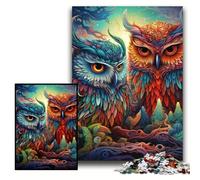 1000Pc Adults Jigsaw Puzzle Color Owl 1000 Pieces Puzzles for Adults Family Interactive Game, Brain Teaser Gift, Educational Toy Size 26x38cm