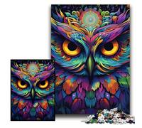 1000Pc Adults Jigsaw Puzzle Color Owl 1000 Pieces Puzzles for Adults Family Interactive Game, Brain Teaser Gift, Educational Toy Size 26x38cm