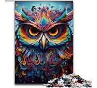 1000Pc Adults Jigsaw Puzzle Color Owl 1000Piece Puzzle Gift DIY Fun Suitable for Home Living Room Office Decoration (Size 26x38 cm)