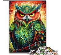 1000Pc Adults Jigsaw Puzzle Color Owl Jigsaw Puzzles for Adults Brain-Challenging DIY Decorative Game, Family Interactive Toy size : 50x75cm