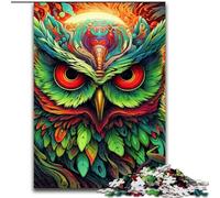 1000Pc Adults Jigsaw Puzzle Color Owl Jigsaw Puzzles for Adults Perfect for Halloween, Christmas, Birthday Gift 50x75cm