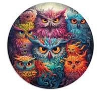 1000Pc Adults Jigsaw Puzzle Color Owl Paper Puzzles for Birthdays, Christmas, Halloween, Thanksgiving, Easter (67.5x67.5cm)